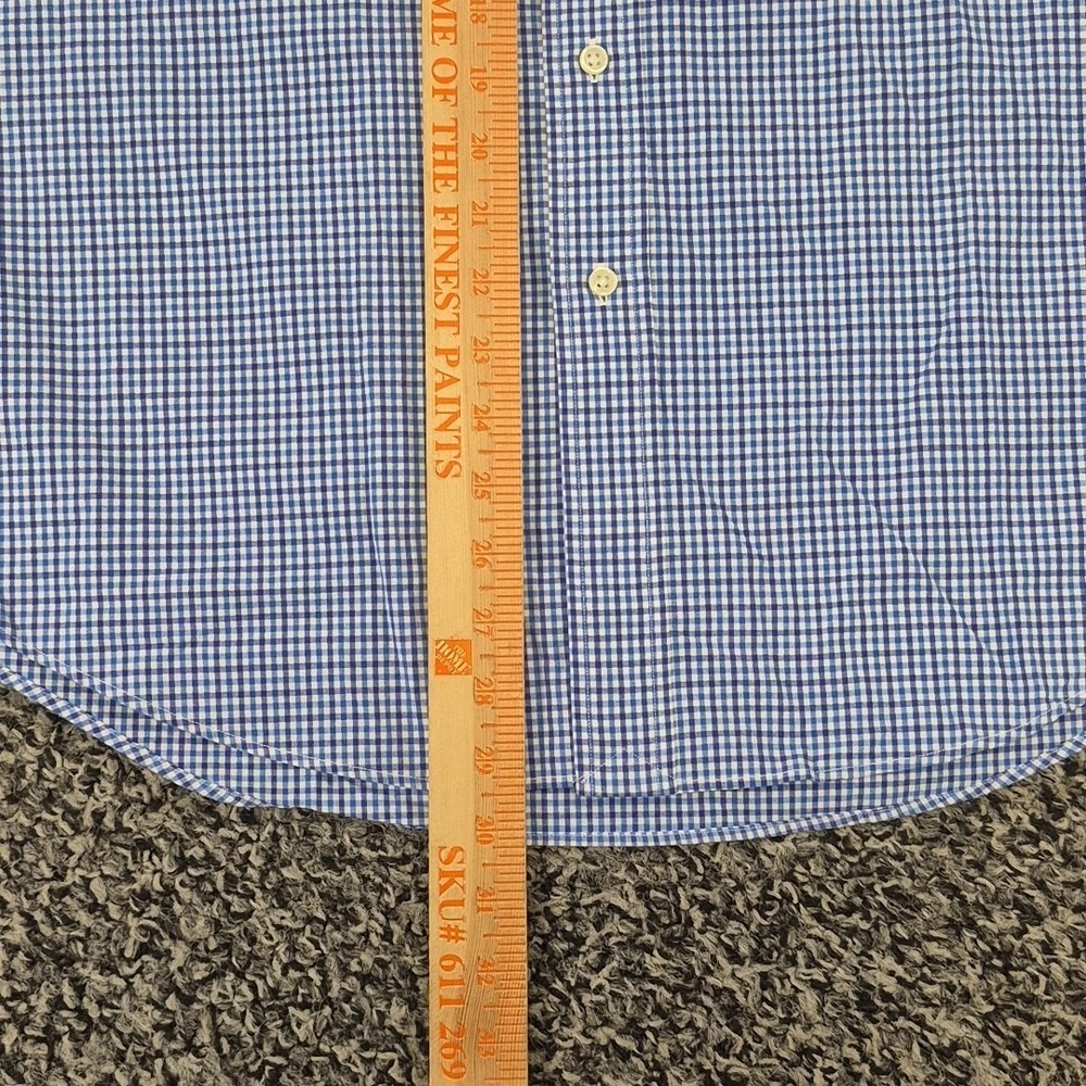 Ralph Lauren Long Sleeve Mens Large Blue Check Button Down Custom Fit - Picture 7 of 9